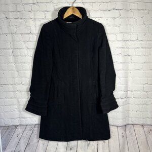 Kristen Blake Wool Blend 8 Coat Jacket Single Breasted Black Bell Sleeves